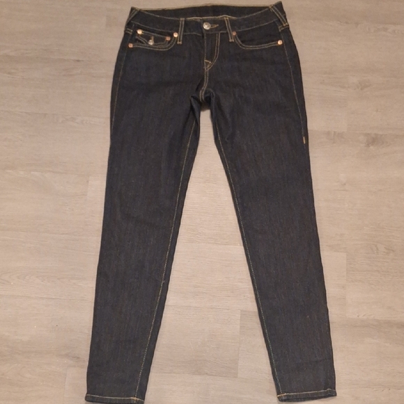 TRUE RELIGION 'Misty' Blue Stretch Denim Skinny Jeans - Picture 1 of 6